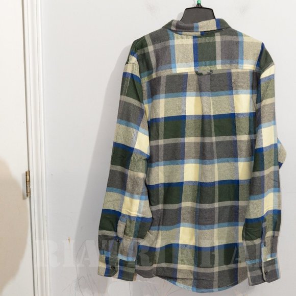 Men’s Flannel Shirt long sleeve with pockets Orvis in Green - Picture 8 of 8